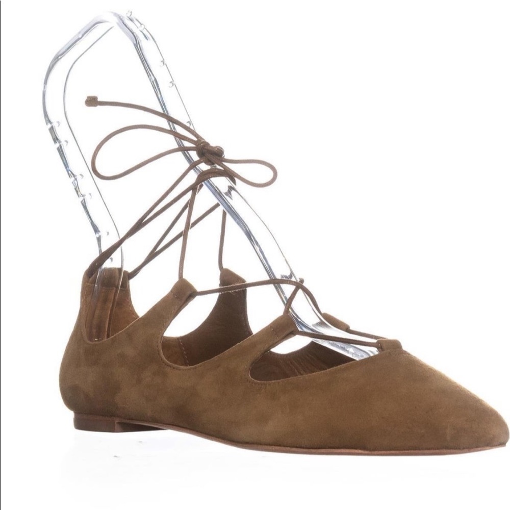 LOEFFLER RANDALL NEW IN BOX LACE UP SUEDE FLAT 36